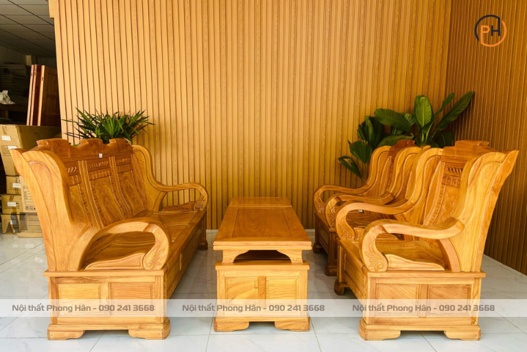 Salon gỗ Gõ Đỏ thúng thiên nga 5 món