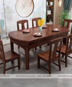 Bàn ăn hiện đại kiểu chân cao tối giản vân gỗ mộc đẹp