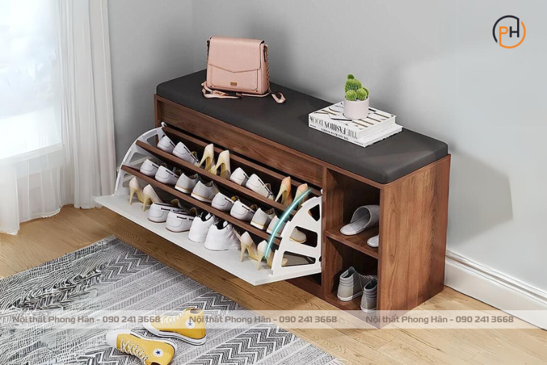 Tủ giày thông minh gỗ MDF phủ melamine chống nước, chống xước