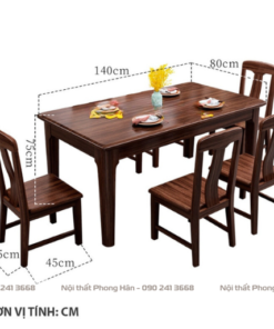 Bàn ăn hiện đại kiểu chân cao tối giản vân gỗ mộc đẹp