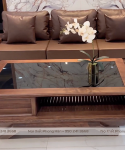 Bộ Sofa gỗ Sồi Nga 2 văng phi thuyền SFG03