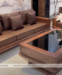 Bộ Sofa gỗ Sồi Nga 2 văng phi thuyền SFG03
