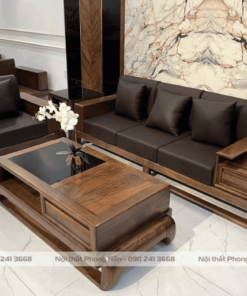 Bộ sofa gỗ Sồi chân đùi gà SFG02