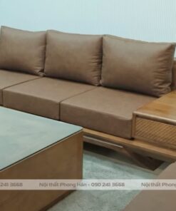 Sofa gỗ Sồi nhập khẩu chữ U chân thuyền SFG04