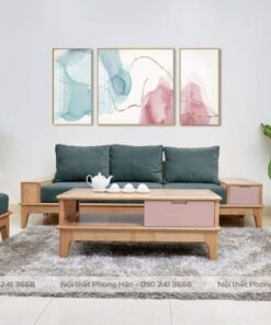 Sofa văng gỗ Sồi style pastel trẻ trung hiện đại SFG06
