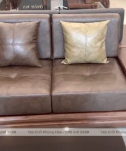 Sofa gỗ Sồi Nga 5 chi tiết chân thuỳ tiêu chuẩn SFG08