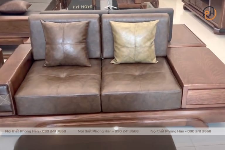 Sofa gỗ Sồi Nga 5 chi tiết chân thuỳ tiêu chuẩn SFG08 Sofa gỗ Sồi Nga 5 chi tiết chân thuỳ tiêu chuẩn SFG08