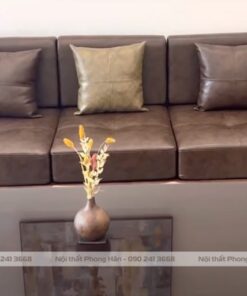 Sofa gỗ Sồi Nga 5 chi tiết chân thuỳ tiêu chuẩn SFG08