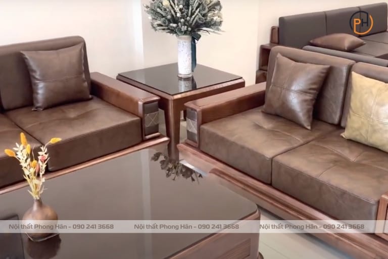 Sofa gỗ Sồi Nga 5 chi tiết chân thuỳ tiêu chuẩn SFG08 Sofa gỗ Sồi Nga 5 chi tiết chân thuỳ tiêu chuẩn SFG08