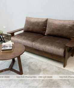 Bộ sofa văng gỗ sồi 2 chi tiết đơn giản SFG09