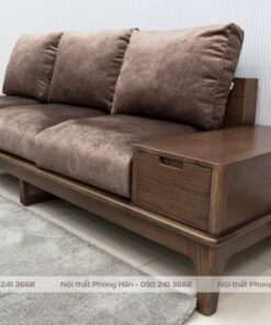 Sofa gỗ Sồi chân trụ nhỏ gọn SFG12