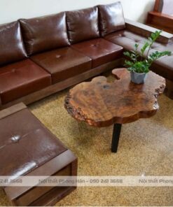 Sofa góc L gỗ Sồi màu ÓC chó SFG19