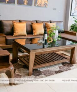Sofa gỗ Sồi chữ L chân vát cách điệu SFG20