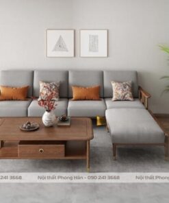 Sofa gỗ Sồi chữ L tối giản SFG21