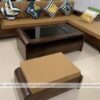 Bộ sofa góc chữ L gỗ sồi Nga chân hộp SFG34