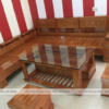 Bộ sofa góc L gỗ Sồi tự nhiên tay trứng SFG49